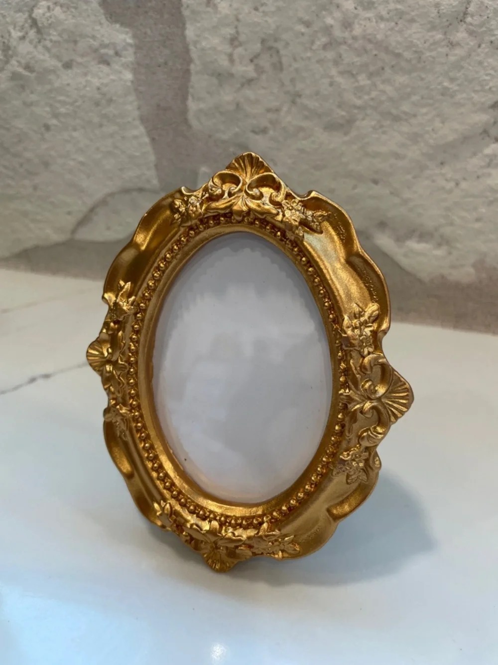 Ornate Rose Gold Oval Photo Frame - Decorative Home Accent